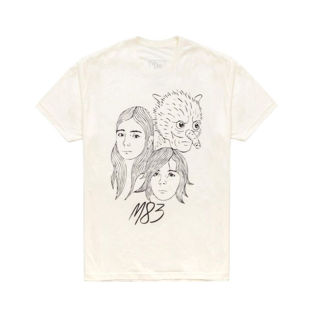 M83 Unisex Adult Band T-Shirt / Cream/Black